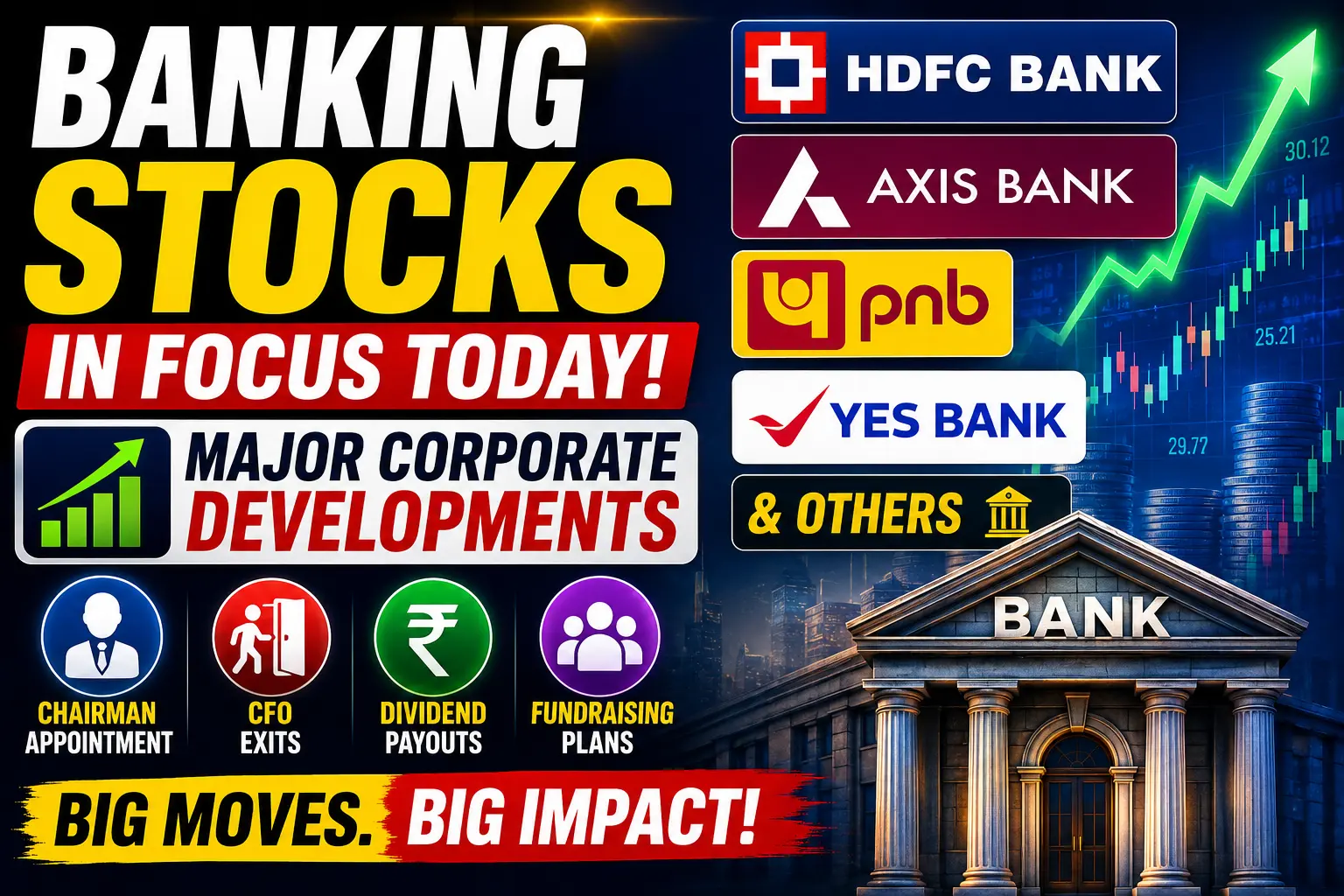 Banking Stocks in Focus Today- HDFC Bank, Axis Bank, PNB, YES Bank and Others See Major Corporate Developments